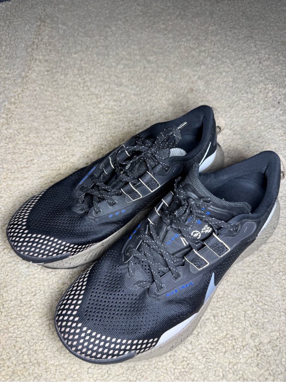 Nike Pegasus Trail 3 Men's Black Khaki Running Shoes Size 10